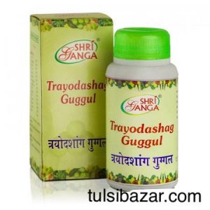 Трайодашанг Гуггул, лечение радикулита и артрита, 100 мг, производитель Шри Ганга; Trayodashang Guggul, 100 g, Shri Ganga