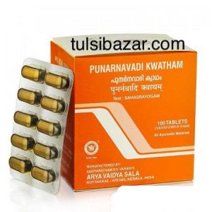 Пунарнавади Кватхам, противовоспалительное и мочегонное средство, 100 таб, производитель Коттаккал Аюрведа; Punarnavadi Kwatham, 100 tabs