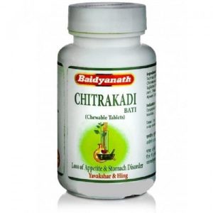 Читракади Вати, улучшает пищеварение, 80 таб, производитель Байдьянатх; Chitrakadi Bati, 80 tabs, Baidyanath