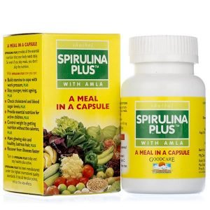 Спирулина Плюс, источник витаминов, 60 кап, производитель ГудКейр; Spirulina plus, 60 caps, Goodcare (Baidyanath)