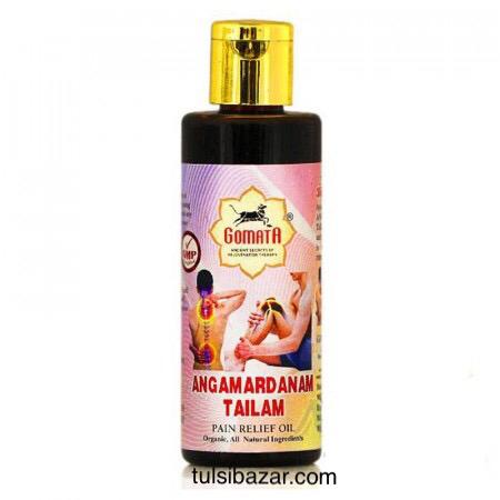 Ангамарданам Тайлам, обезболивающее массажное масло, 100 мл, производитель Гомата; Angamardanam tailam, 100 ml, Gomata Products